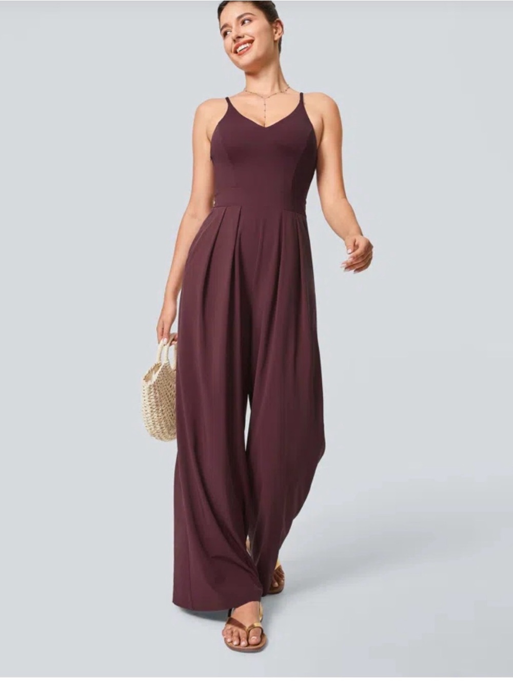 Halara BreezeFul Backless Wide Leg Quick Dry Jumpsuit Size L